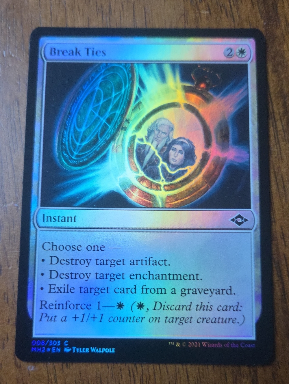 Break Ties Foil Instant Card - White